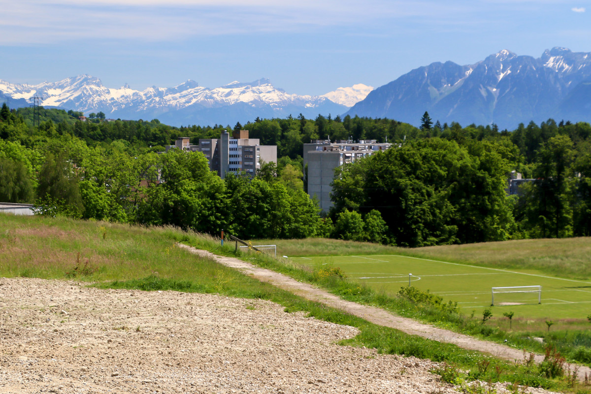 Ankunft in Épalinges, just vor der Stadtgrenze Lausannes