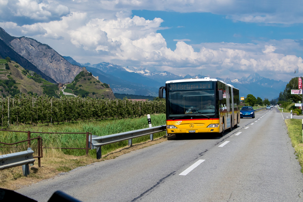 Unterwegs zwischen Martigny und Leytron, treffen wir auf den Gegenkurs