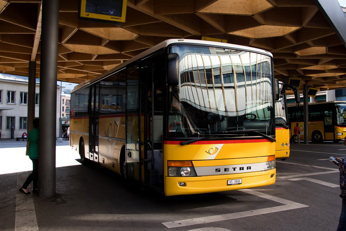 Mein Setra S313UL vor seinem Einsatz in Richtung Sanetsch