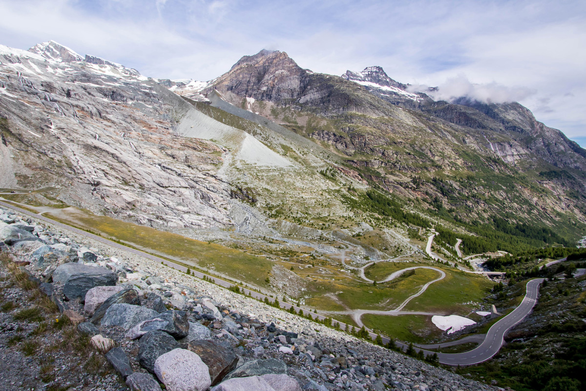 Blick auf den Allalingletscher; hier donnerte die Eis- und Gerölllawine ins Tal